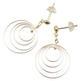 K18YG イエローゴールド サークル スイング スタッド ピアス レディース 【中古】